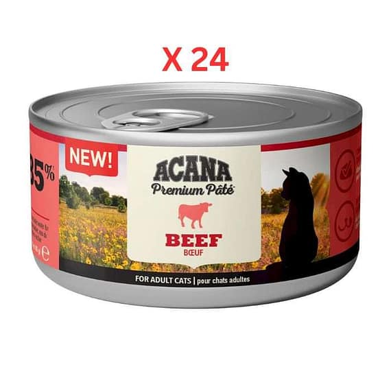 Acana Premium Beef Pate Cat Wet Food – 85G Pack Of 24 Cat Food "BAE" Charm Bracelet