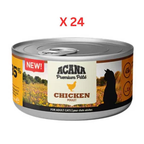 Acana Premium Chicken Pate Cat Wet Food – 85G Pack Of 24 Cat Food "BAE" Charm Bracelet