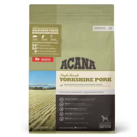 Acana Yorkshire Pork Dog Grain-Free Dry Food 2KG Dog Food "BAE" Charm Bracelet
