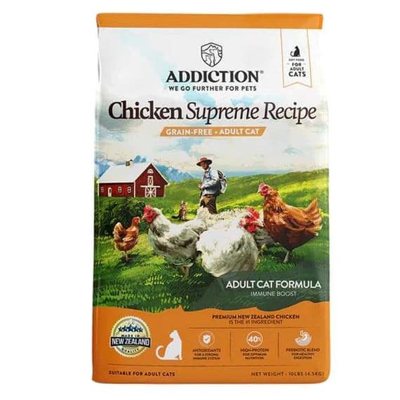 Addiction Chicken Supreme Recipe Adult Dry Cat Food – 10LBS Cat Food "BAE" Charm Bracelet