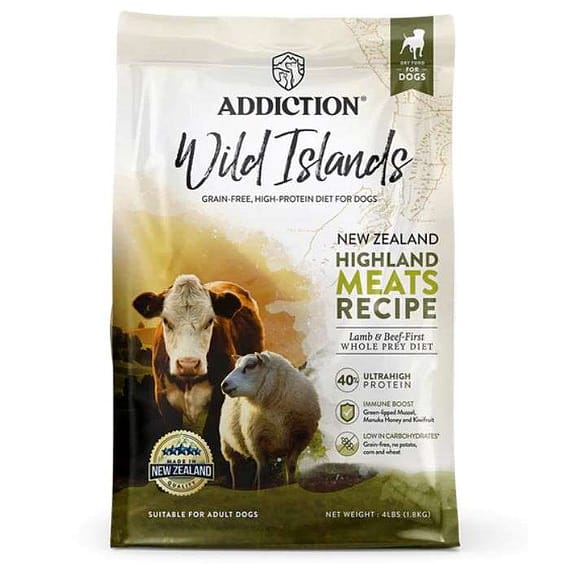 Addiction Wild Islands Highland Meats Dry Dog Food – 4LBS Dog Food "BAE" Charm Bracelet
