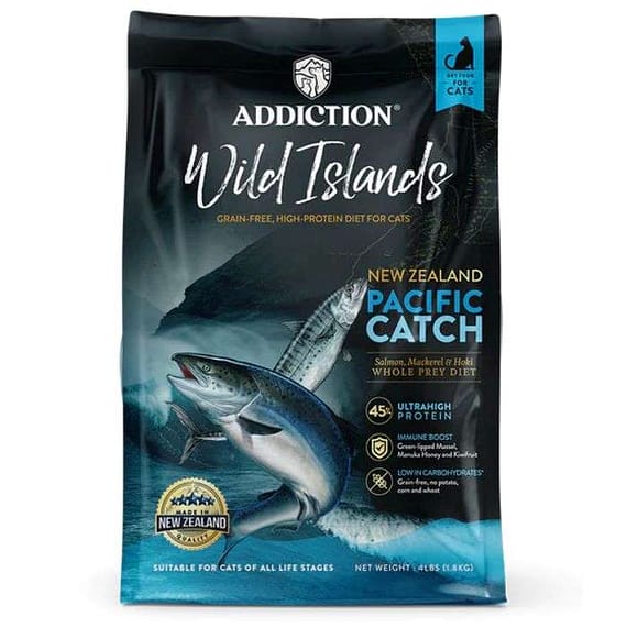 Addiction Wild Islands Pacific Catch Dry Cat Food – 4LBS Cat Food "BAE" Charm Bracelet