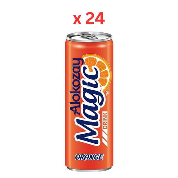 Alokozay Magic Orange Carbonated Drink 250 ml x 24 Beverages "BAE" Charm Bracelet