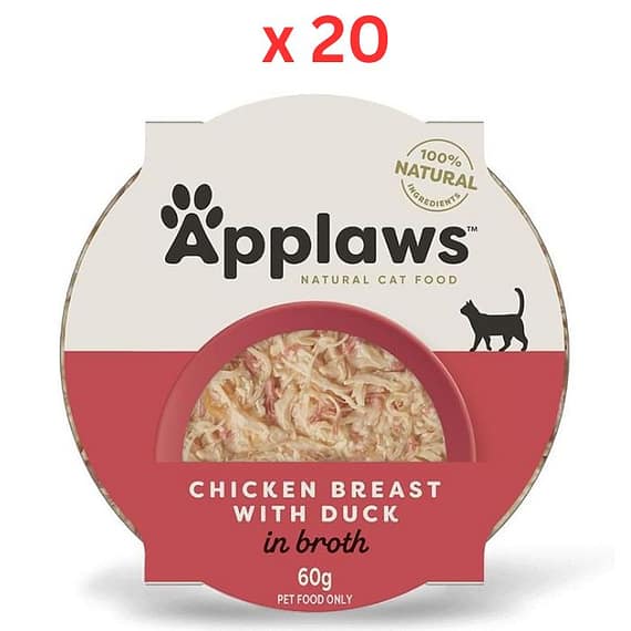 Applaws Cat Chicken With Duck Pot 60g (Pack Of 20) Cat Food "BAE" Charm Bracelet
