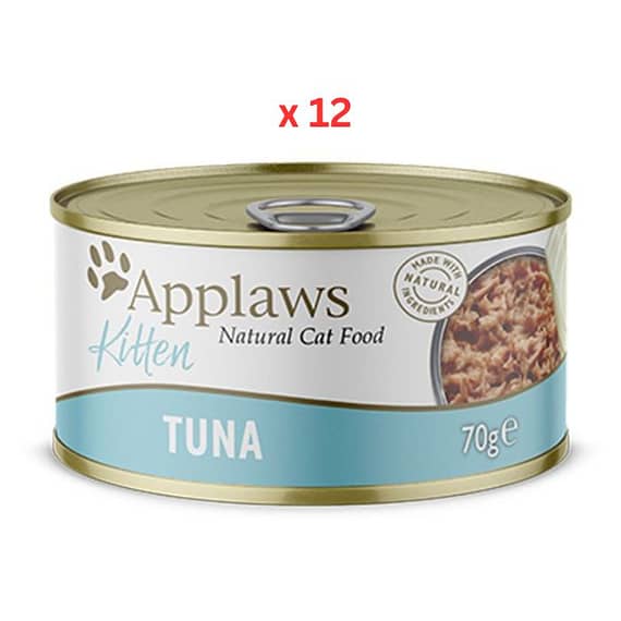 Applaws Kitten Tuna Wet Food Tin 70g (Pack Of 12) Cat Food "BAE" Charm Bracelet