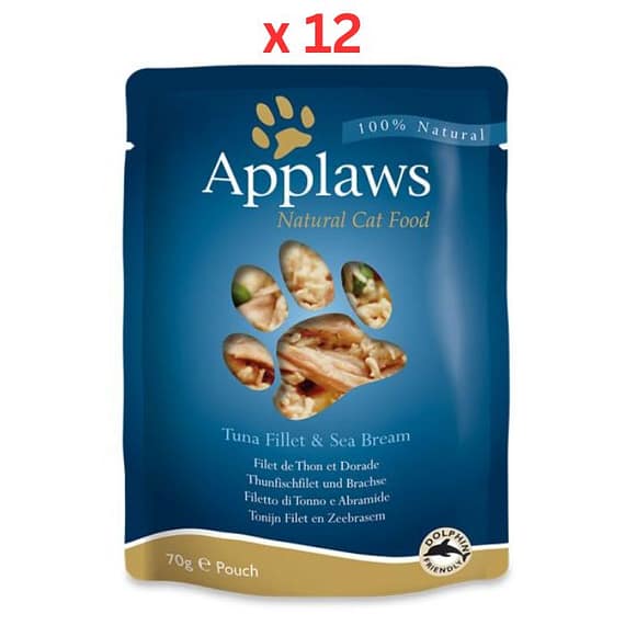 Applaws Tuna Fillet With Sea Bream 12 x 70g Cat Food "BAE" Charm Bracelet