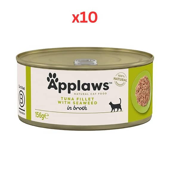Applaws Tuna Fillet with Seaweed in Broth Wet Cat Food Tin 10X156G Bulk Buy "BAE" Charm Bracelet