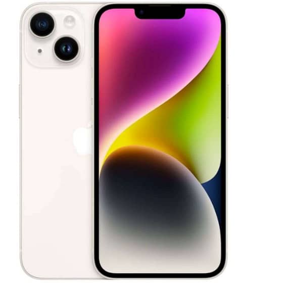 Apple iPhone 14 (UAE Version) 6.1 inch, 128GB, 6GB, Starlight with FaceTime Electronics "BAE" Charm Bracelet