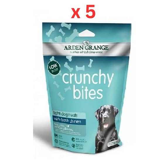 Arden Grange Crunchy Bites Light Dog Treats 225G Pack Of 5 Dogs Treats "BAE" Charm Bracelet
