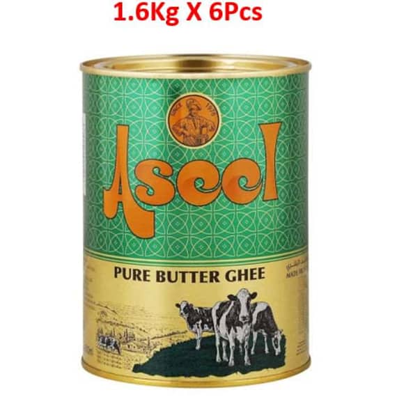Aseel Pure Butter Ghee 1600ml (Pack of 6) Food Cupboard "BAE" Charm Bracelet