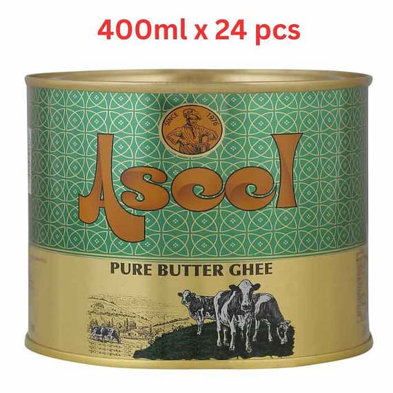 Aseel Pure Butter Ghee, 400ml (Pack of 24) Food Cupboard "BAE" Charm Bracelet