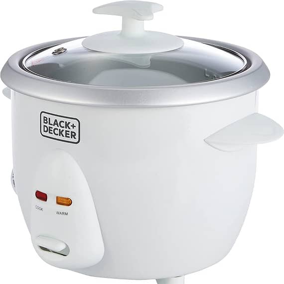 BLACK+DECKER 350W 0.6L Rice Cooker With Removable NonStick Bowl, Steaming Tray, Water Level Indicator And A Glass Lid With Cool Touch, For Healthy Meals RC650-B5 Electric Cookers "BAE" Charm Bracelet