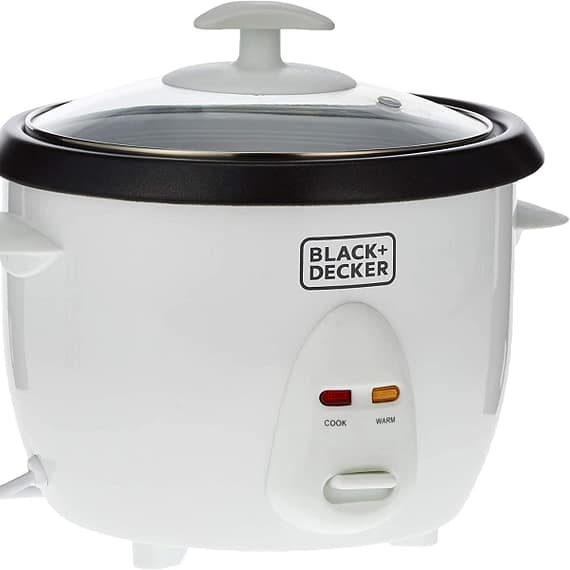 BLACK+DECKER 400W 1L Rice Cooker Removable NonStick Bowl And Steaming Tray With Water Level Indicator And Glass Lid With Cool Touch, For Healthy Meals RC1050-B5 2 Electric Cookers "BAE" Charm Bracelet