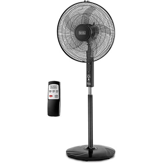 BLACK+DECKER 60W Stand Fan 16 Inch Fan Diameter 90° Wide Swing, With Remote Control For The Perfect Temperature FS1620R-B5 Fans & Air Purifier "BAE" Charm Bracelet