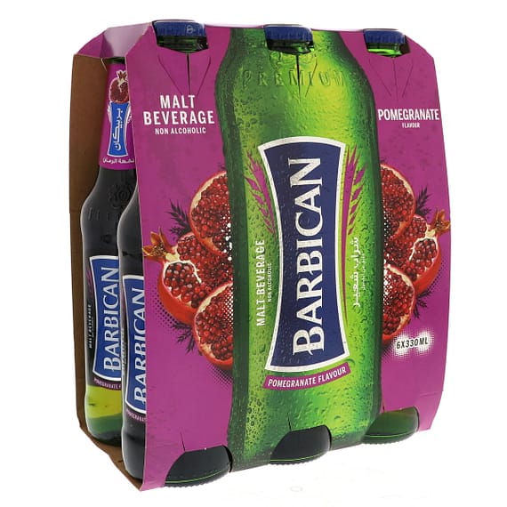Barbican Non Alcoholic Malt Pomegranate Drink 6 Pcs X 300ml Beverages "BAE" Charm Bracelet