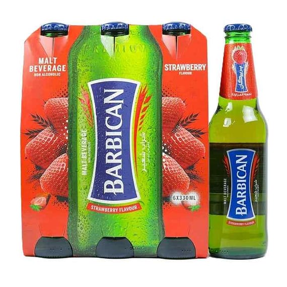 Barbican Non Alcoholic Malt Strawberry Drink 6 Pcs X 300ml Beverages "BAE" Charm Bracelet