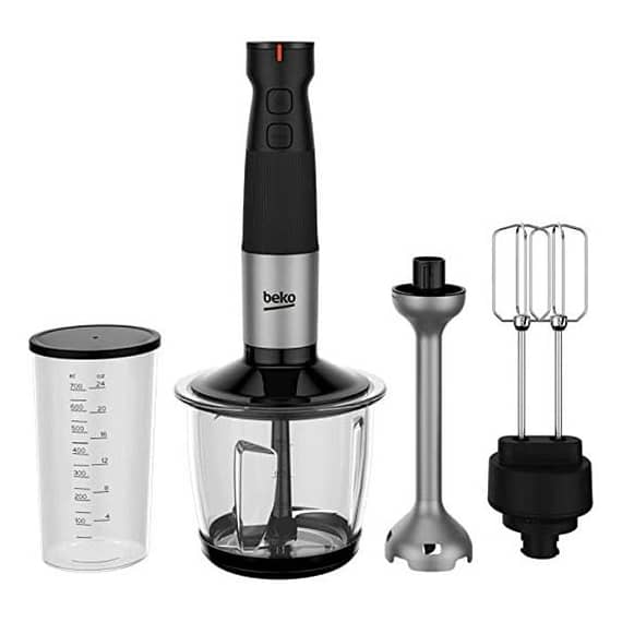 Beko Inox Housing, 750 W Motor Power, Variable Speed Setting, Turbo Function, Stainless Steel Chopping Blades, Glass Chopper Bowl – 1 Ltr, Double Beater Attachment, Plastic Scaled Beaker – HBA81762BX Blender & Mixer "BAE" Charm Bracelet