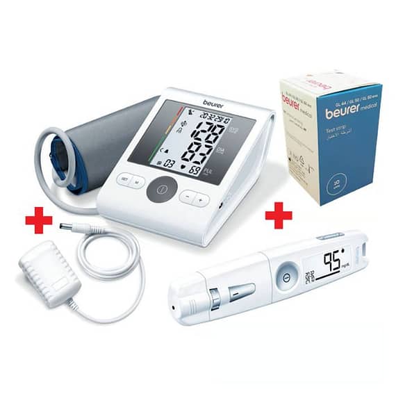 Beurer BM28 BP Monitor With adaptor +GL50 Glucomonitor + GL44/50 Strips 10s Household "BAE" Charm Bracelet