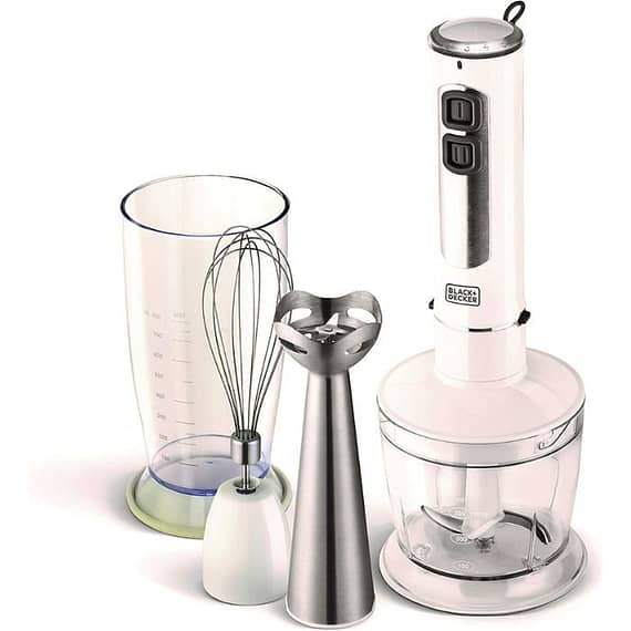 Black & Decker 400W 4 In 1 Stainless Steel Stem Hand Blender With Chopper And Whisk White SB4000-B5 Blender & Mixer "BAE" Charm Bracelet