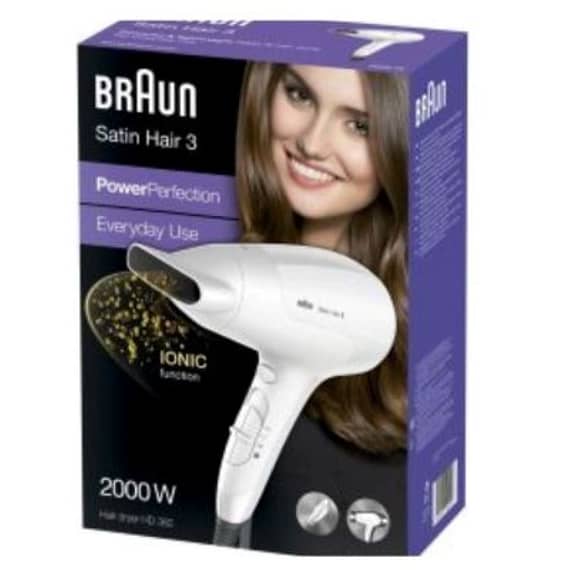 Braun Satin Power Perfection 2 heat settings and Cold Shot – HD380 Household "BAE" Charm Bracelet