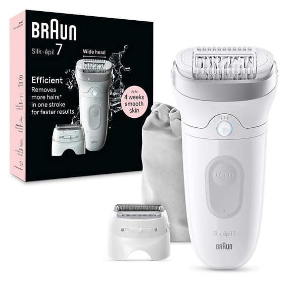 Braun Silk-Epil 7, Hair Removal Device, Wet & Dry Epilator – SE 7041 Household "BAE" Charm Bracelet