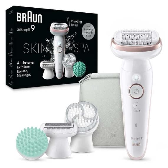 Braun Silk-Epil 9 SkinSpa, Hair Removal Device, Wet & Dry Epilator – SES 9080 Household "BAE" Charm Bracelet
