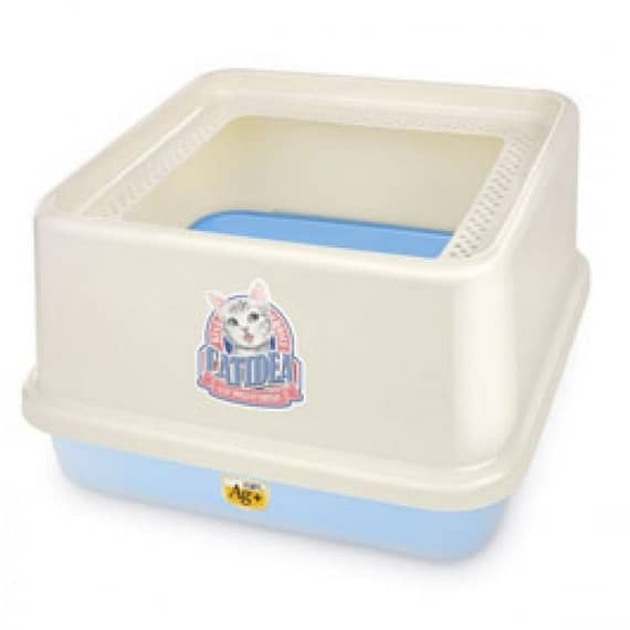 Catidea Top Entry Cat Litter Box-Sky Blue Litter & Housetraining "BAE" Charm Bracelet