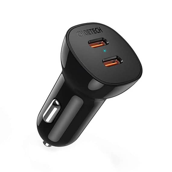 Choetech PD 40W Dual USB-C Car Charger-(Black)-(TC0008) Electronics "BAE" Charm Bracelet