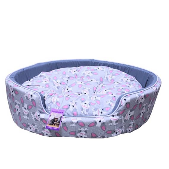 Coco Kindi Grey Dog Pattern Washable Round Cotton Dog Bed Beds & Cushions "BAE" Charm Bracelet