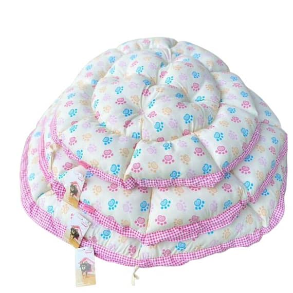Coco Kindi Paw Printed Cream Color Washable Pumpkin Cotton Bed With Heart Shape Toy For Dogs & Cats – Size 1 Beds & Cushions "BAE" Charm Bracelet
