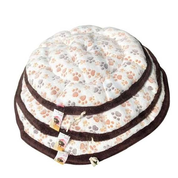 Coco Kindi Paw Printed Cream Color Washable Pumpkin Fur Bed With Heart Shape Toy For Dogs & Cats – Size 2 Beds & Cushions "BAE" Charm Bracelet