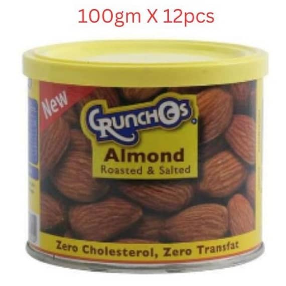 Crunchos Almond, 100g – Carton of 12 Packs Dates & Dry Fruits "BAE" Charm Bracelet