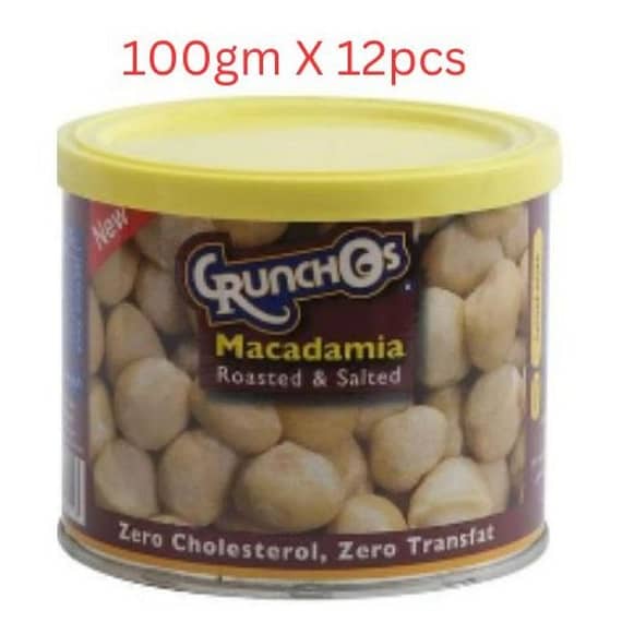 Crunchos Macadamia Salted 100g – Carton of 12 Packs Dates & Dry Fruits "BAE" Charm Bracelet