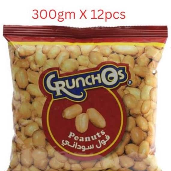 Crunchos Peanuts, 300g, Carton of 12 Packs Dates & Dry Fruits "BAE" Charm Bracelet