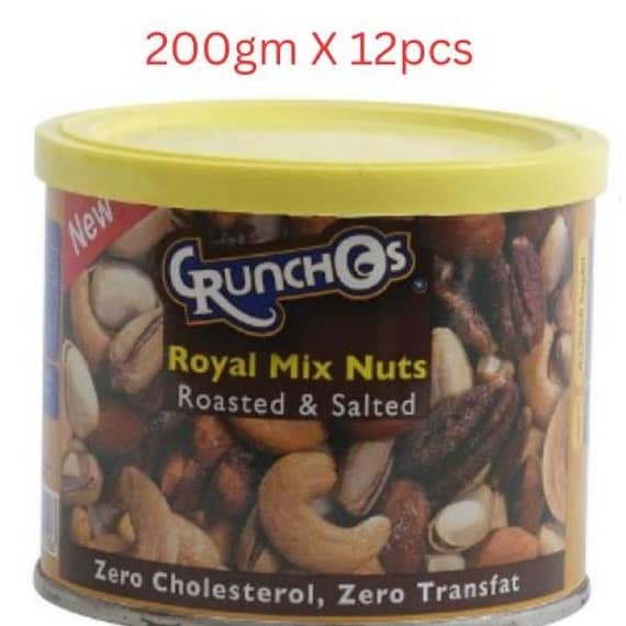Crunchos Royal Mix Nuts 200gm – Carton of 12 Packs Dates & Dry Fruits "BAE" Charm Bracelet