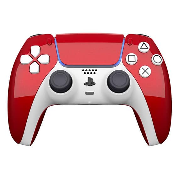 Customized Sony Dual Sense Gaming Controller For Ps5 & Ps5 Slim – Diamond Red New 2024 Design Controllers "BAE" Charm Bracelet