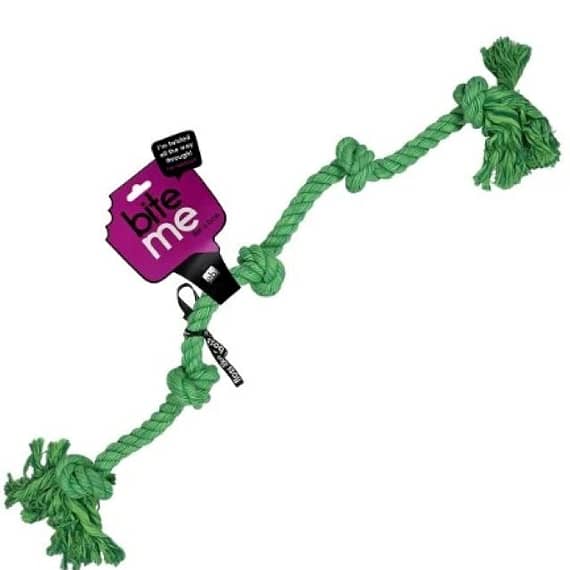 Ebi Bite Me 'Floss' Playing Rope With 5 Knots 120cm Dog Toys "BAE" Charm Bracelet