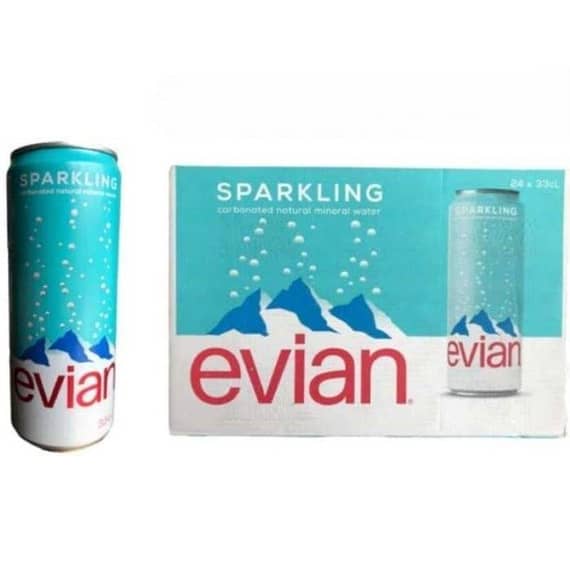 Evian Sparkling Water Can 24 x 330ml Beverages "BAE" Charm Bracelet
