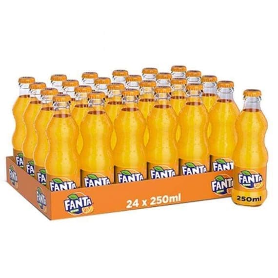 Fanta Carbonated Drink Glass Bottle 24x250ml Carton Beverages "BAE" Charm Bracelet