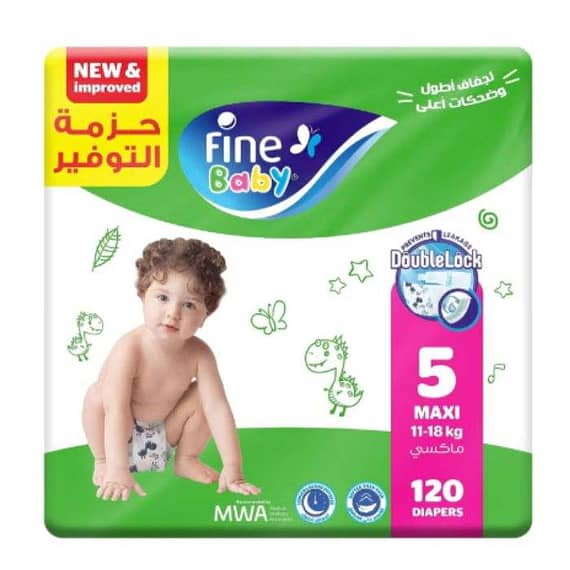 Fine Baby Absorbent Baby Open Max Double Lock Supernova (Pack of 120) Baby Diapers "BAE" Charm Bracelet