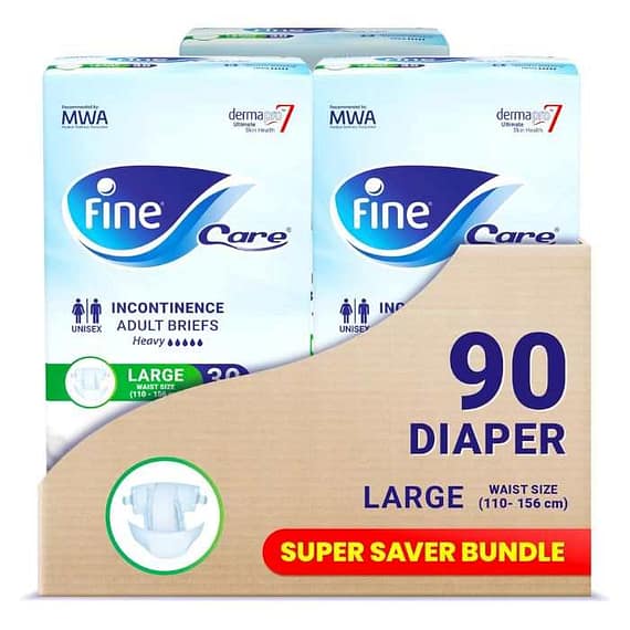Fine Care Absorbent Adult Open Large Dermapro7-Alpha (Pack of 90) Adult Diapers "BAE" Charm Bracelet