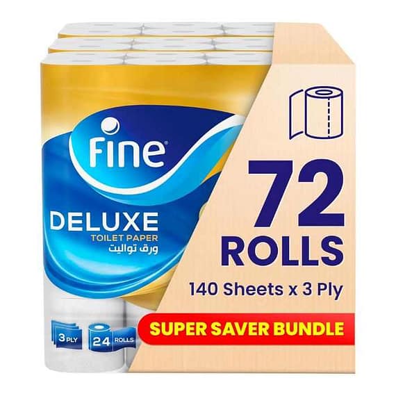 Fine Toilet Tissue Deluxe 140 Sheets X 3 Plies (Pack of 72) Grocery "BAE" Charm Bracelet
