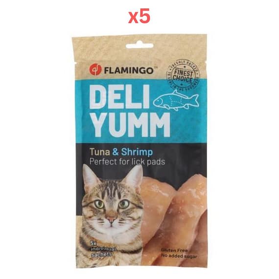 Flamingo Deli Yumm Fresh Meat Snack Tuna & Shrimp Cat Treats 70G (Pack Of 5) Cat Treats "BAE" Charm Bracelet