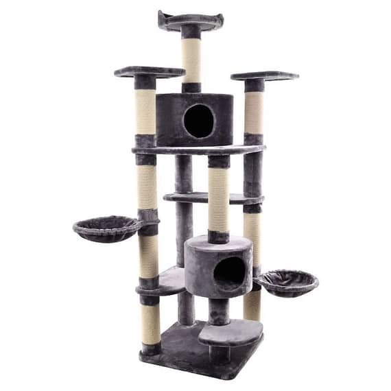 Flamingo Giganto Grey & White Cat Scratching Tree Cat scratcher & Post "BAE" Charm Bracelet