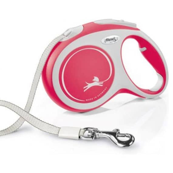 Flexi New Comfort L Tape 5M Red Collars & Harnesses "BAE" Charm Bracelet
