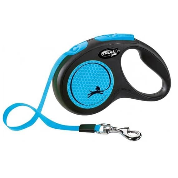 Flexi New Neon Neon Tape Leash Blue Small Collars & Harnesses "BAE" Charm Bracelet