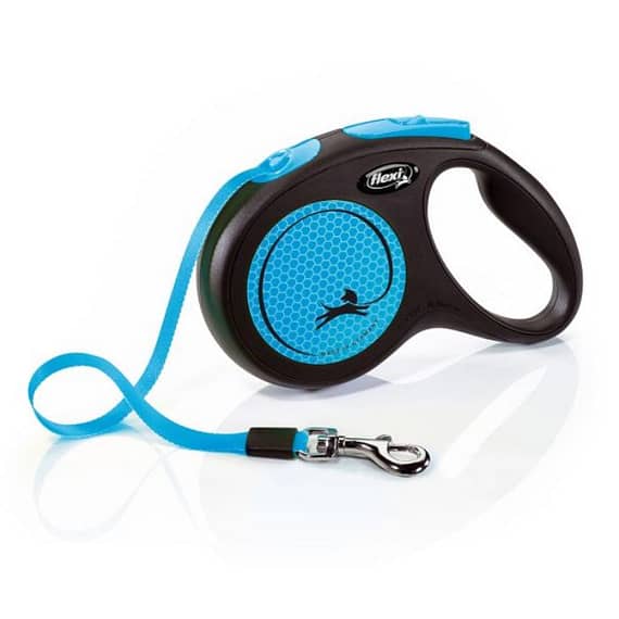 Flexi New Neon Tape Retractable Dog Leash Blue – M-5M Collars & Harnesses "BAE" Charm Bracelet