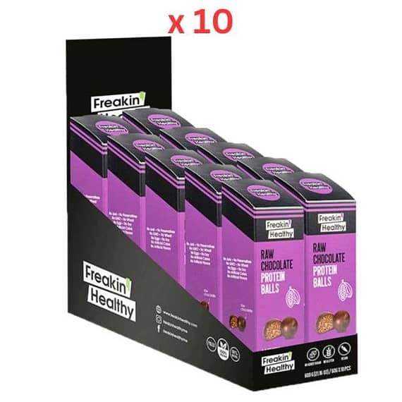 Freakin Healthy Raw Chocolate Protein Balls 600G Box Of 10 Confectionery "BAE" Charm Bracelet