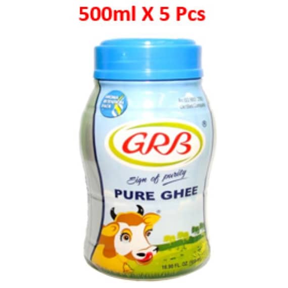 GRB Pure Ghee 500ml (Pack of 5) Food Cupboard "BAE" Charm Bracelet