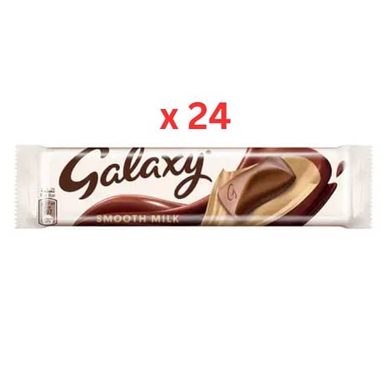 Galaxy Smooth Milk Chocolate 38g, Carton Of 24pcs Confectionery "BAE" Charm Bracelet